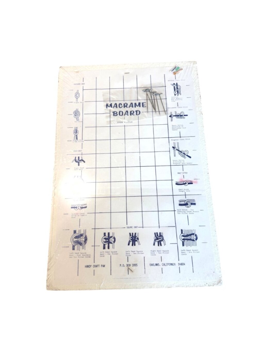 Macrame Board Handy Craft Pak Beginners Knot Instructions 12"x18" Vintage Craft - Picture 3 of 6